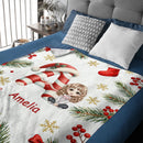 Customized Christmas Blanket - Personalized Character, Initial and Name - Christmas Gifts For Baby, Kid, Friend, Family