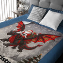 Customized Santa Claus Riding A Dragon Blanket - Personalized Text - Christmas Gift