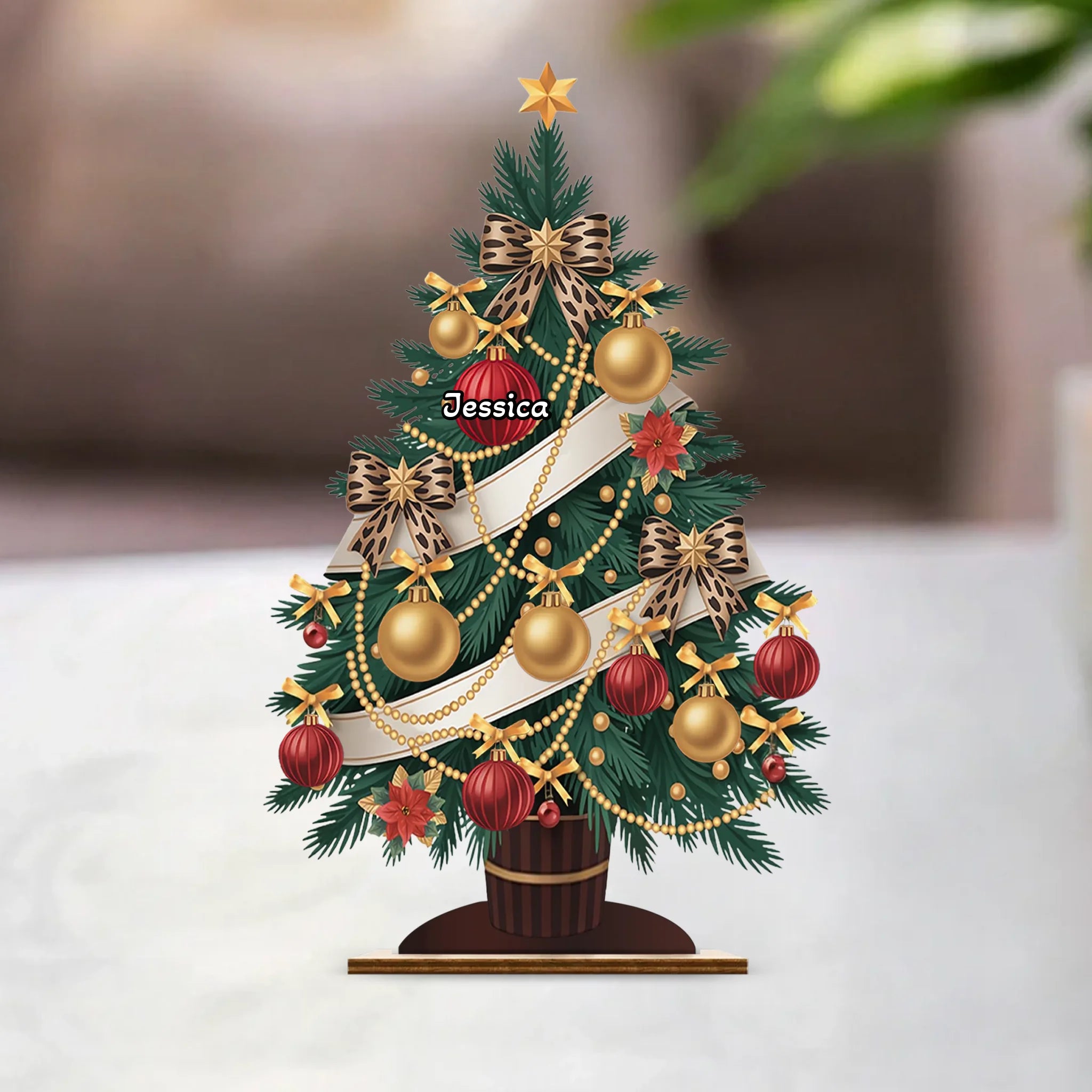 Customized Wooden Ornaments For Christmas Trees – Personalized Name Wooden Plaque - Gift For Friend, Family