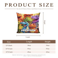 Customized Cute Dinosaur Throw Pillow - Personalized Name - Gift For Kids, Children