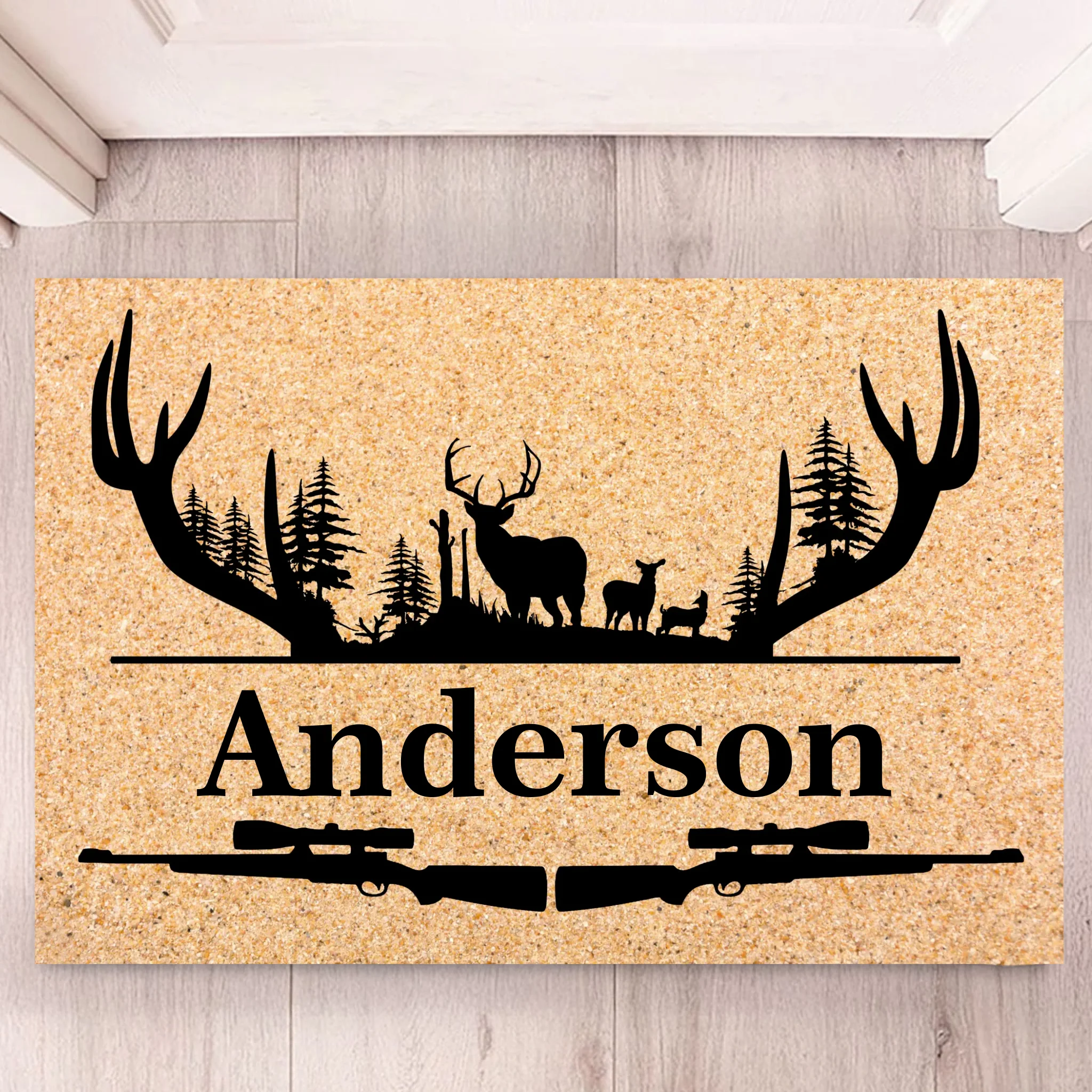 Customized Hunting Floor Mat- Personalized Name Doormat - Gift for Hunter, Hunting Enthusiast