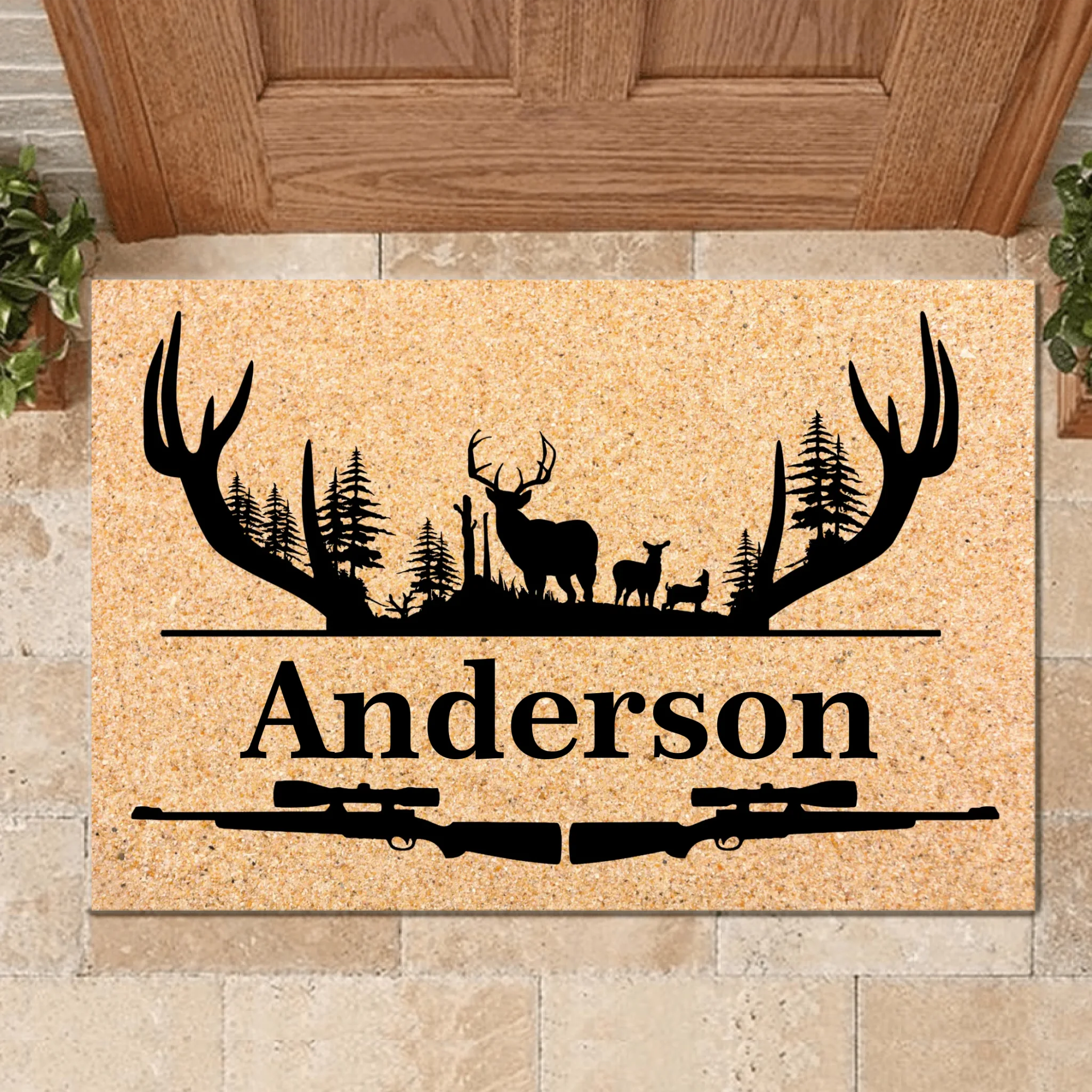 Customized Hunting Floor Mat- Personalized Name Doormat - Gift for Hunter, Hunting Enthusiast