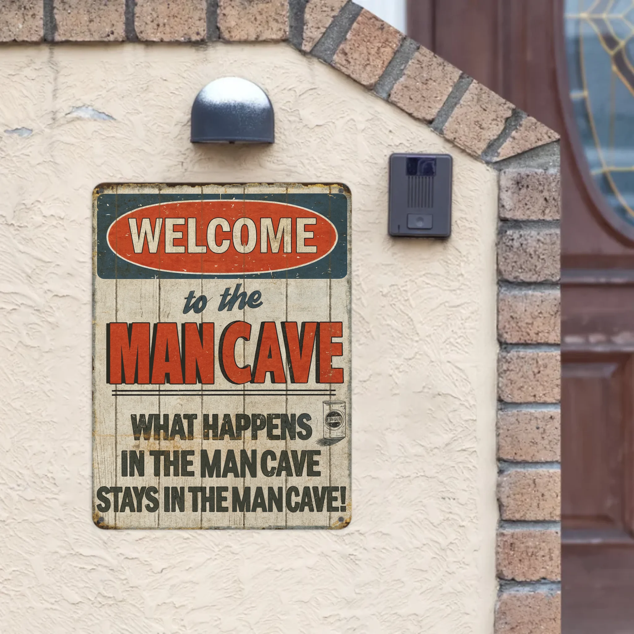 Welcome To The Man Cave Customized Painting - Personalized Name Metal Sign - Gift For Husbands, Fathers