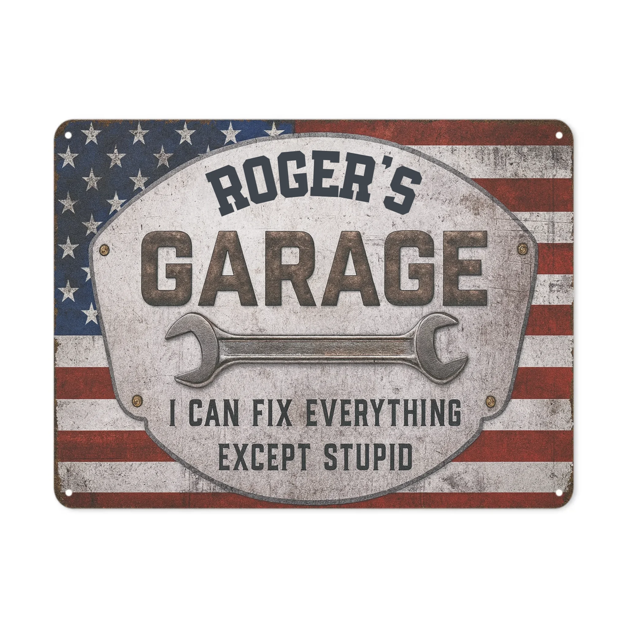 Customized Garage Decorative Painting - Personalized Title Metal Sign - Special Gifts For Family, Dad, Him