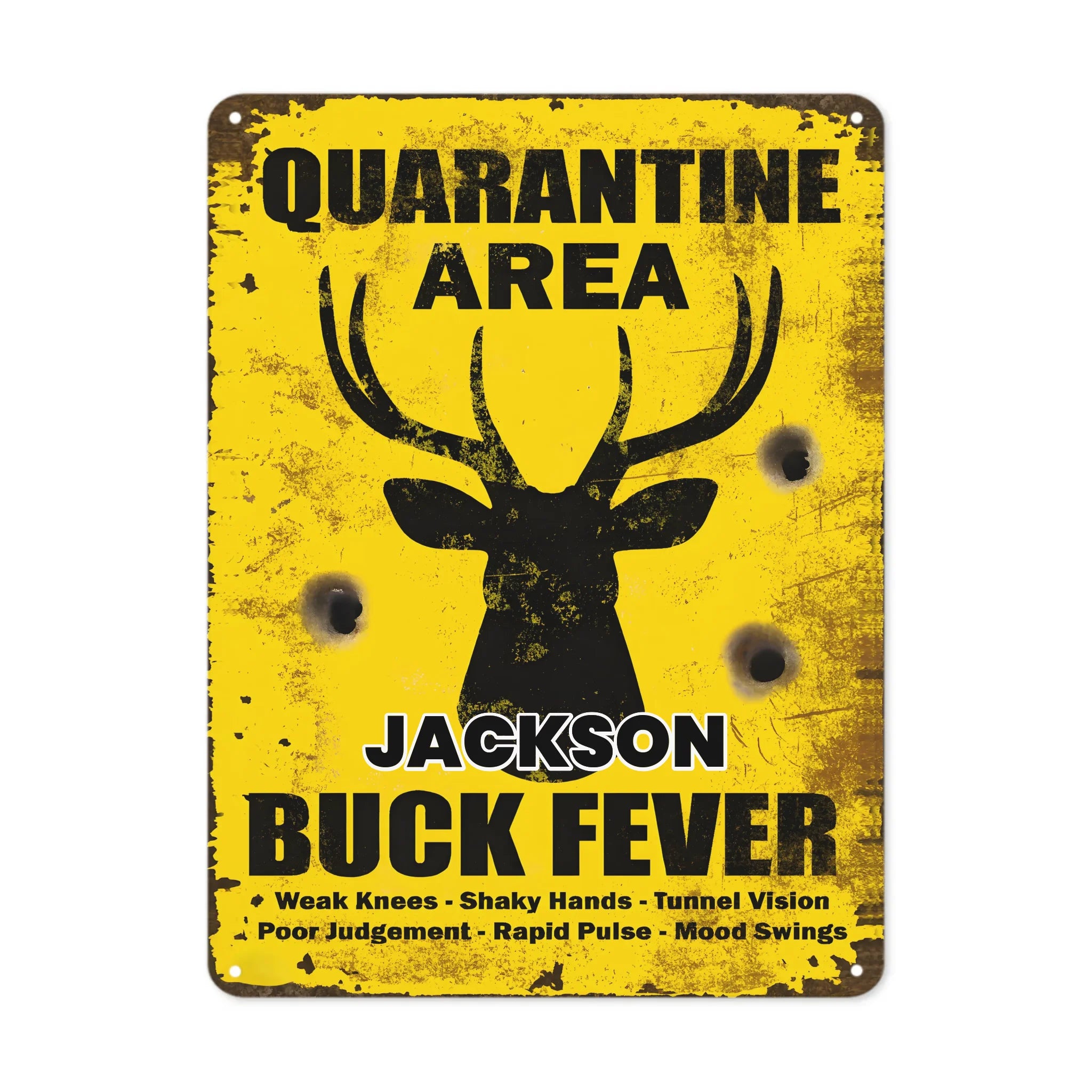 "BUCK FEVER" Customized Painting - Personalized Name Metal Sign - Hunter's Gift