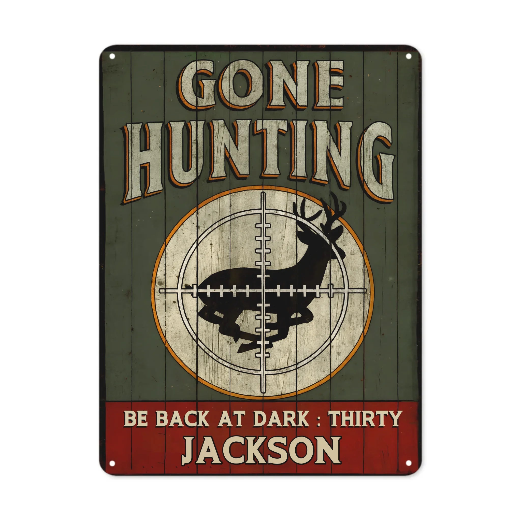 Gone Hunting Customized Painting - Personalized Name Metal Sign - Gift For Hunters, Housewarming