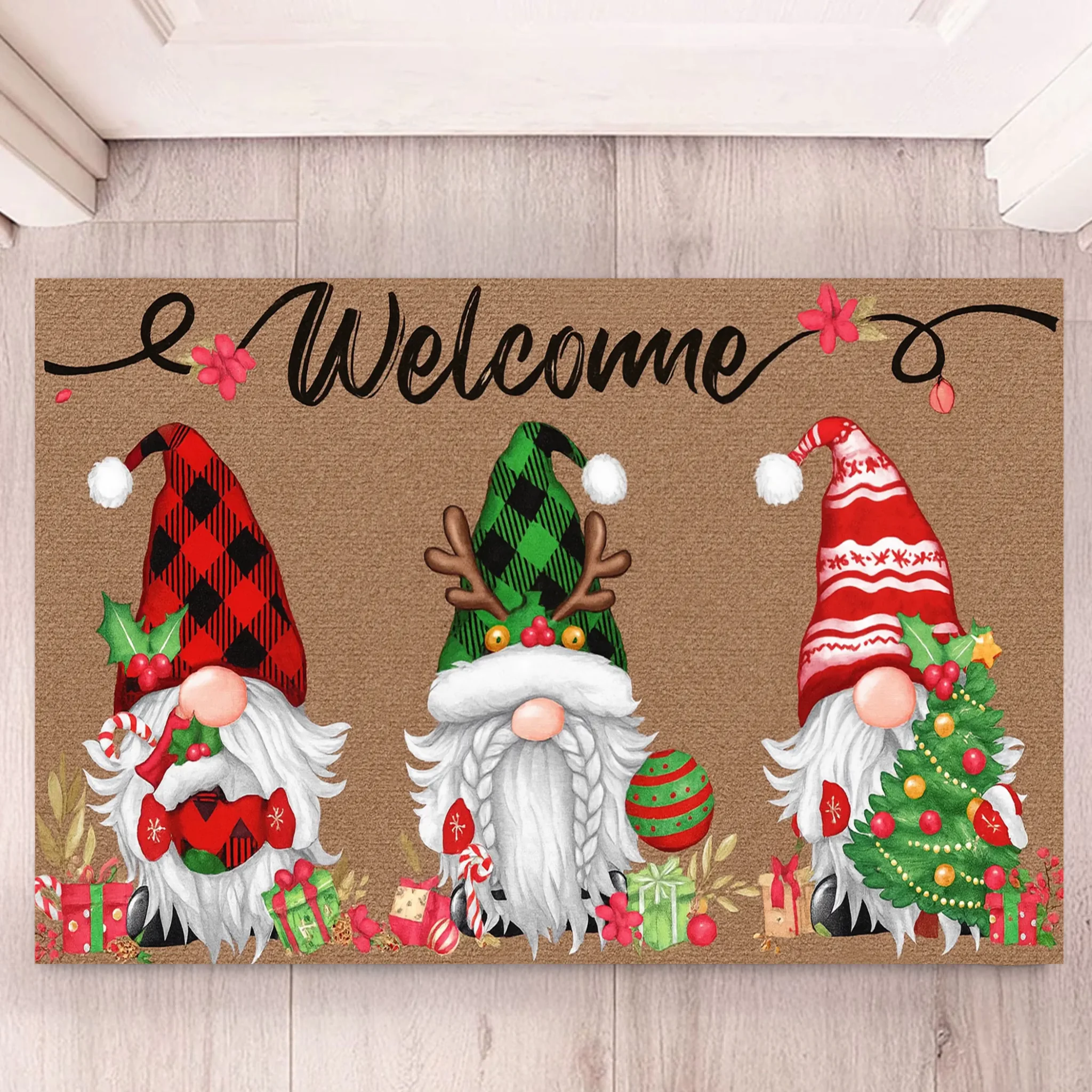 🧑‍🎄Christmas Gnome Welcome Floor Mat - Customized Pattern Doormat - Christmas Decoration Gifts