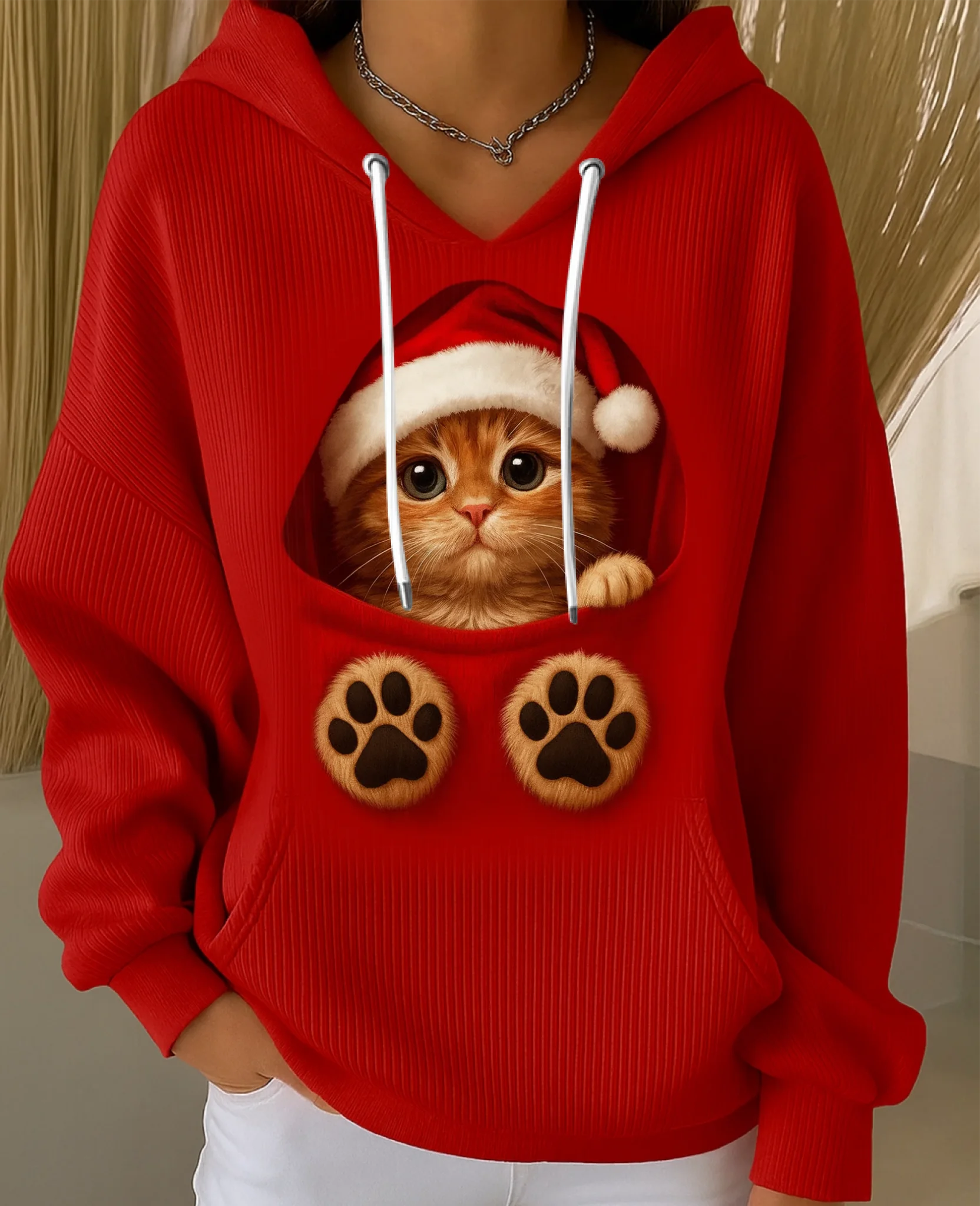 🐾Cozy Santa Paws Clothing - Personalized Christmas Pet Hoodie - Christmas Gift For Pet Lovers