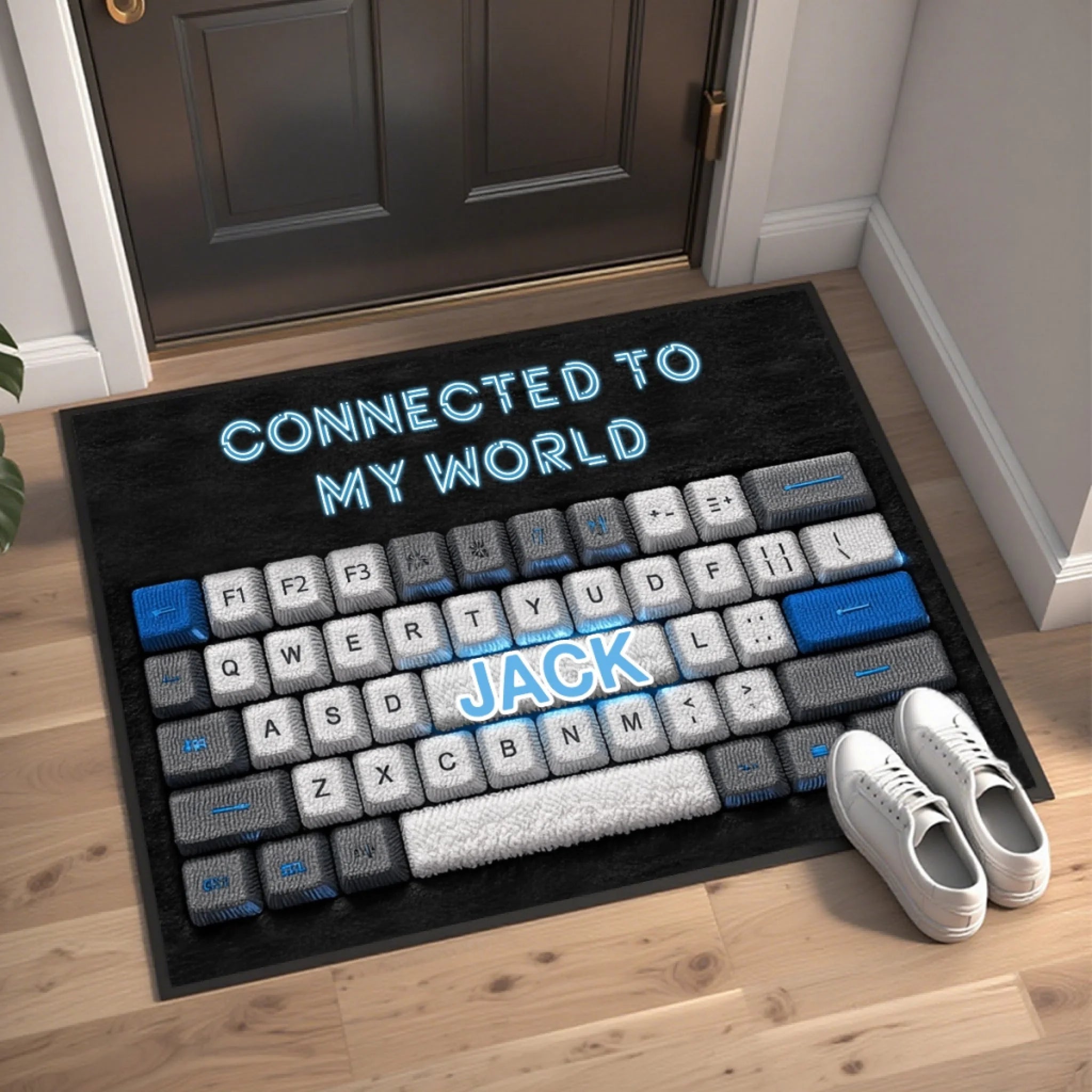 ⌨️Customized Mechanical Keyboard Floor Mat - Customized Name and Title Doormat - Decorative Gifts For Gamers,Tech Enthusiasts