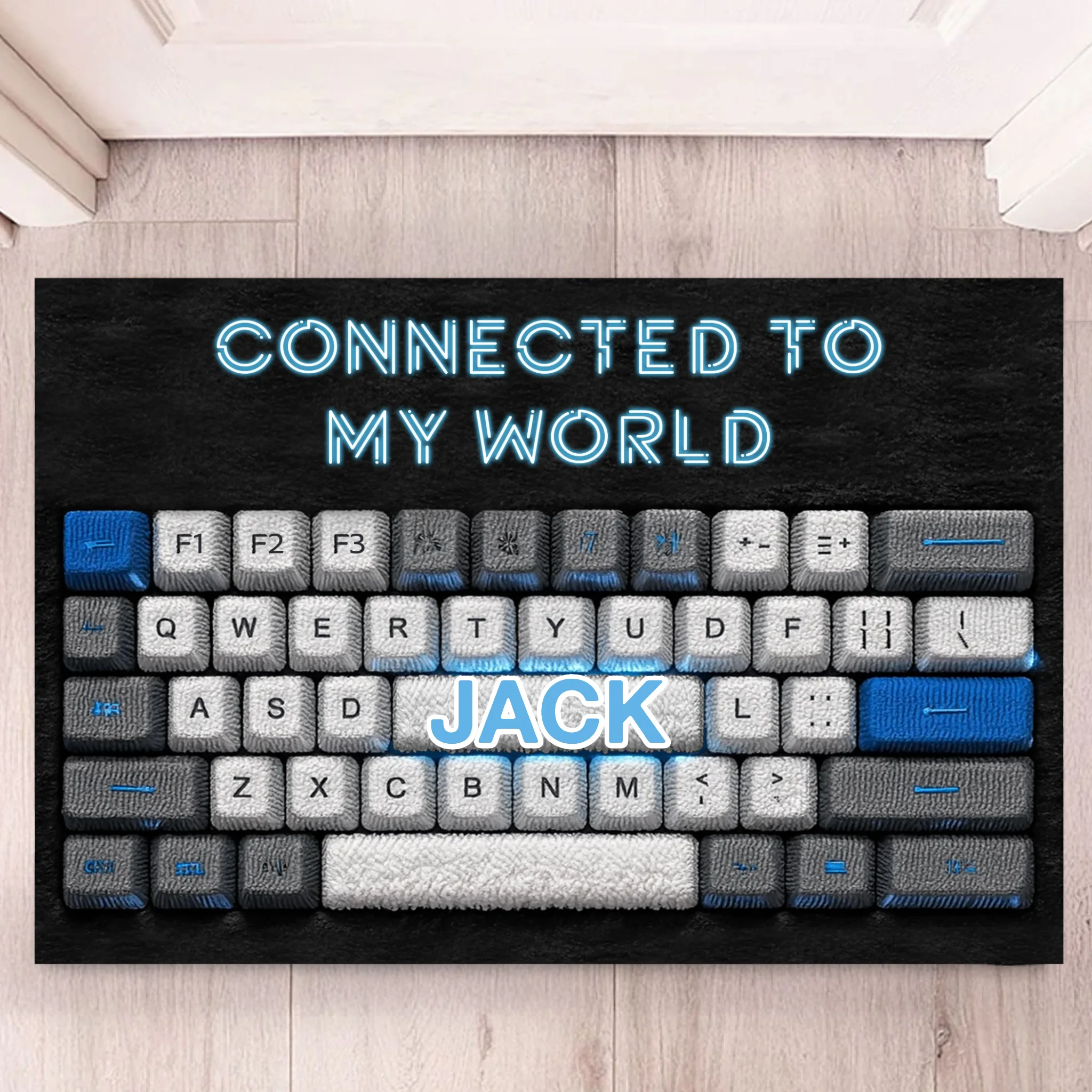 ⌨️Customized Mechanical Keyboard Floor Mat - Customized Name and Title Doormat - Decorative Gifts For Gamers,Tech Enthusiasts