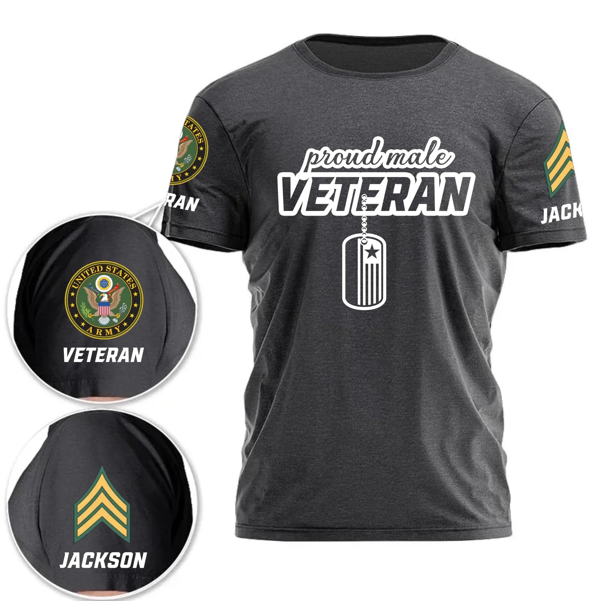 Customized Veterans Themed Unisex Clothing - Personalized Military Branch, Rank and Name Apparel - A Gift For Family,Veterans