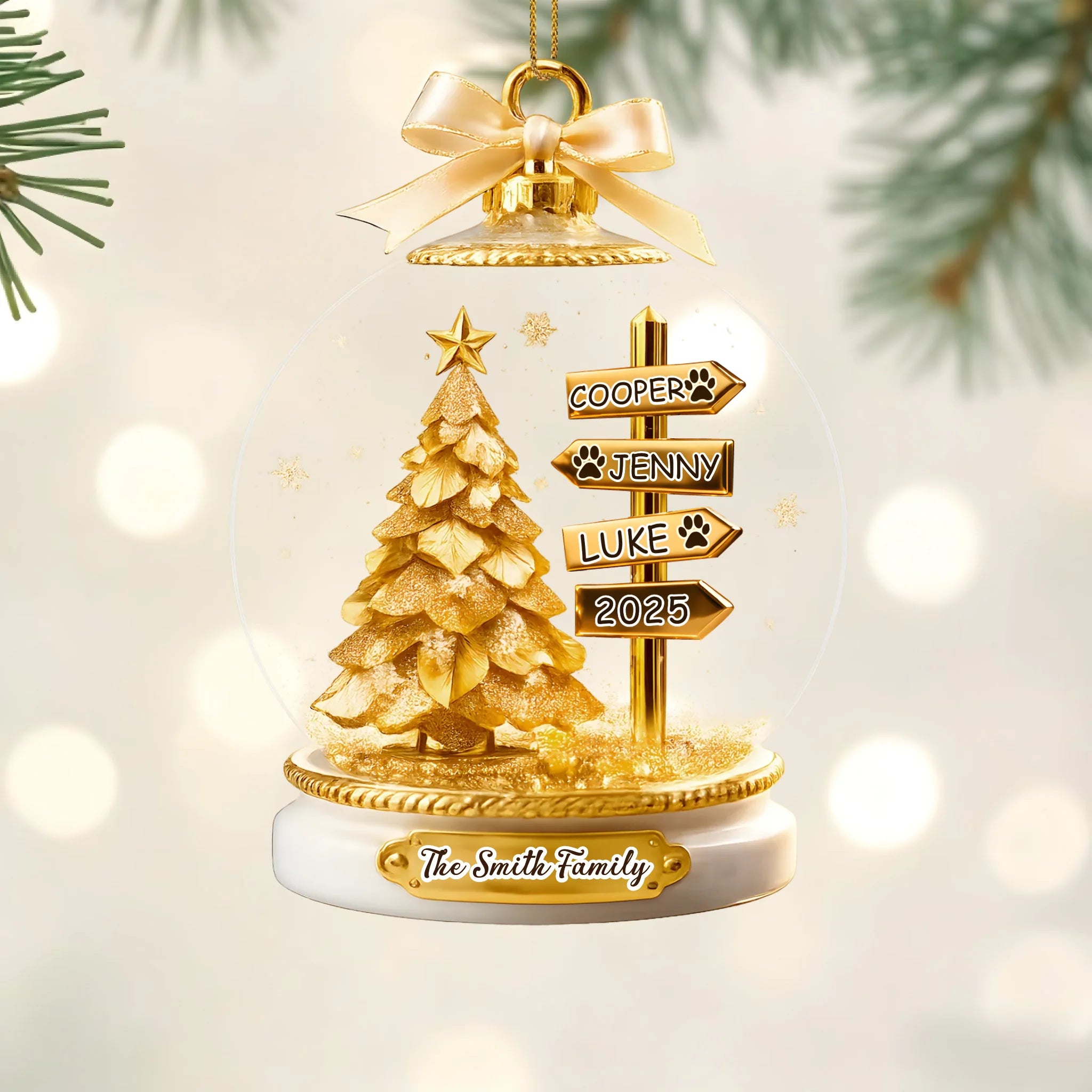 Customized Shining Christmas Tree Acrylic Ornament - Personalized Name - Decor Gift For Christmas