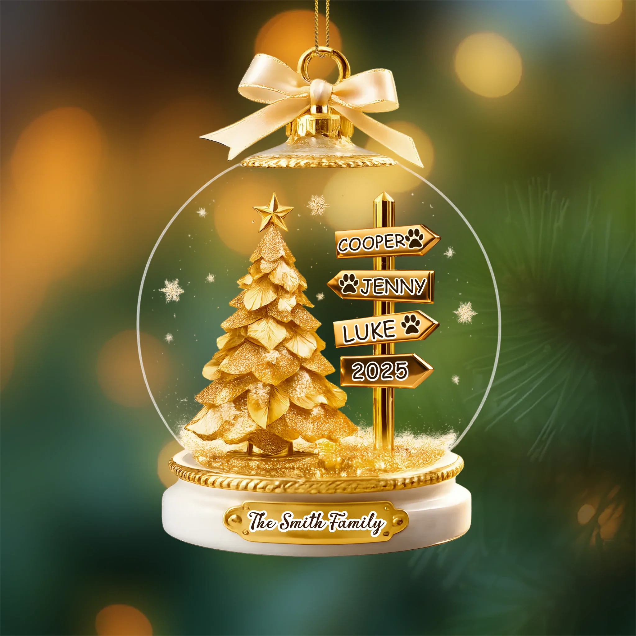 Customized Shining Christmas Tree Acrylic Ornament - Personalized Name - Decor Gift For Christmas