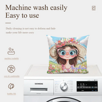 Customized Quirky Flower Girl Pillow - Personalized Name - Gift for Girls, Friends