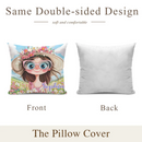 Customized Quirky Flower Girl Pillow - Personalized Name - Gift for Girls, Friends