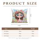 Customized Quirky Flower Girl Pillow - Personalized Name - Gift for Girls, Friends