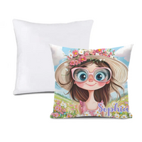 Customized Quirky Flower Girl Pillow - Personalized Name - Gift for Girls, Friends