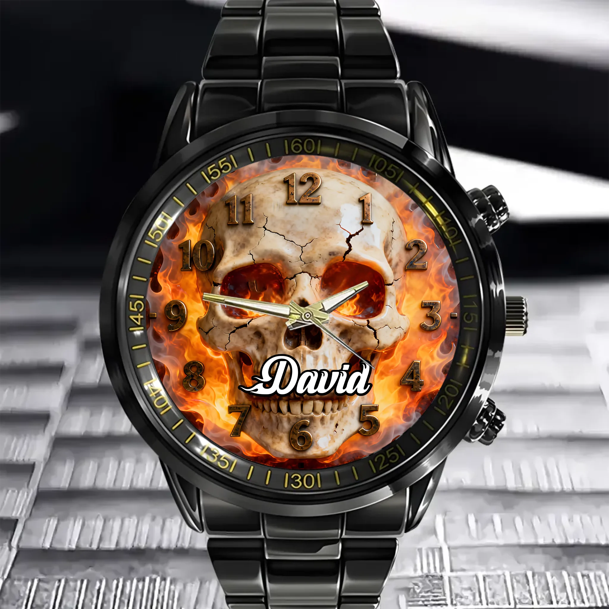 ☠️Customized Skull Theme Watch - Personalized Name - Wonderful Gift for Friend