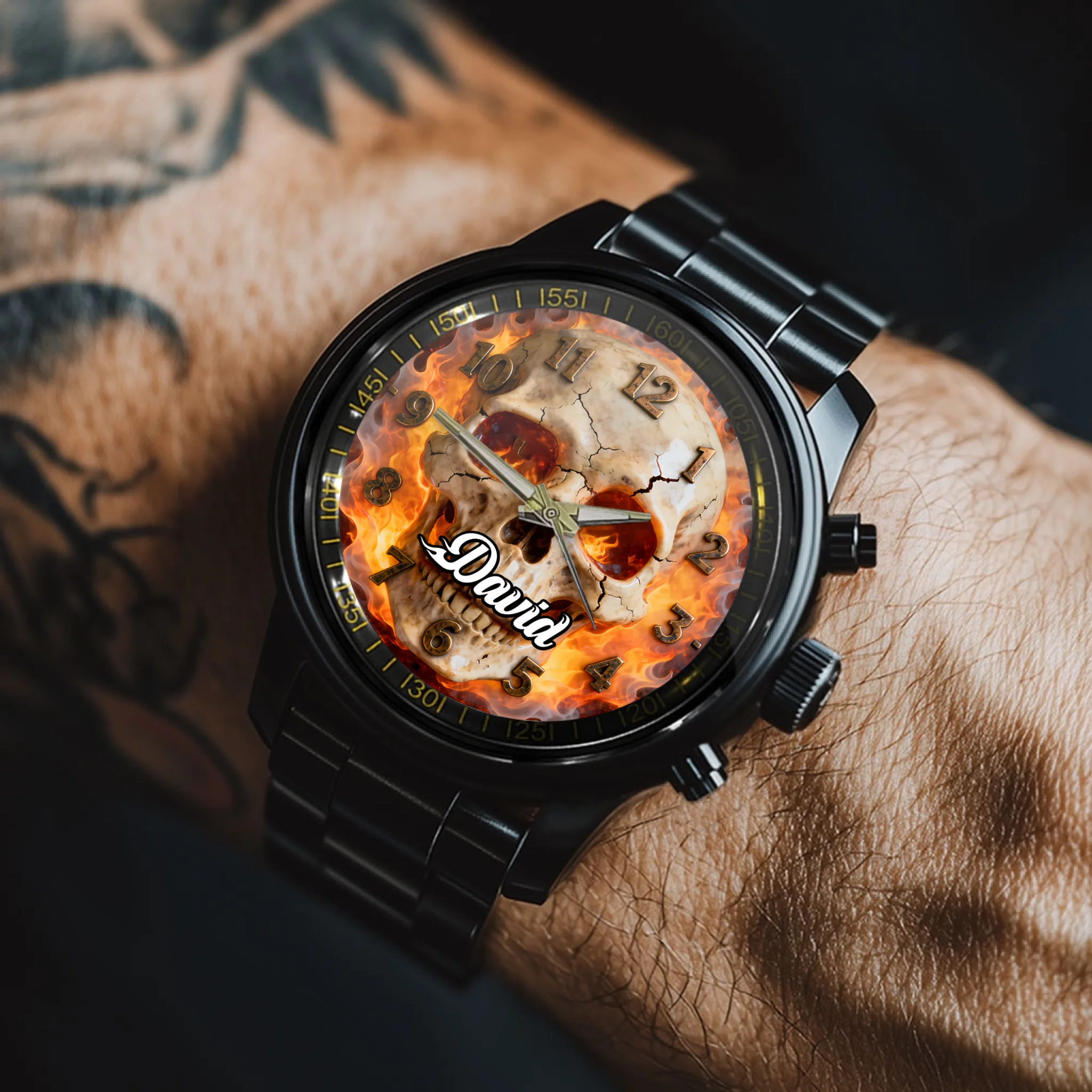 ☠️Customized Skull Theme Watch - Personalized Name - Wonderful Gift for Friend