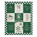 Customized Cartoon Line Jigsaw Blanket- Personalized Name and Year Christmas Blanket - Christmas Gift For Kids, Children