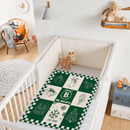 Customized Cartoon Line Jigsaw Blanket- Personalized Name and Year Christmas Blanket - Christmas Gift For Kids, Children