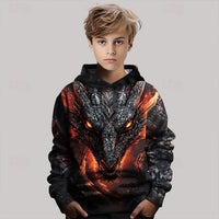 Boys' 3D Dragon Hoodie Long Sleeve Spring Fall Fashion Streetwear Kids 4-12 Years Hooded Outdoor Casual Daily Regular Fit 2025 - $17.49 –P2