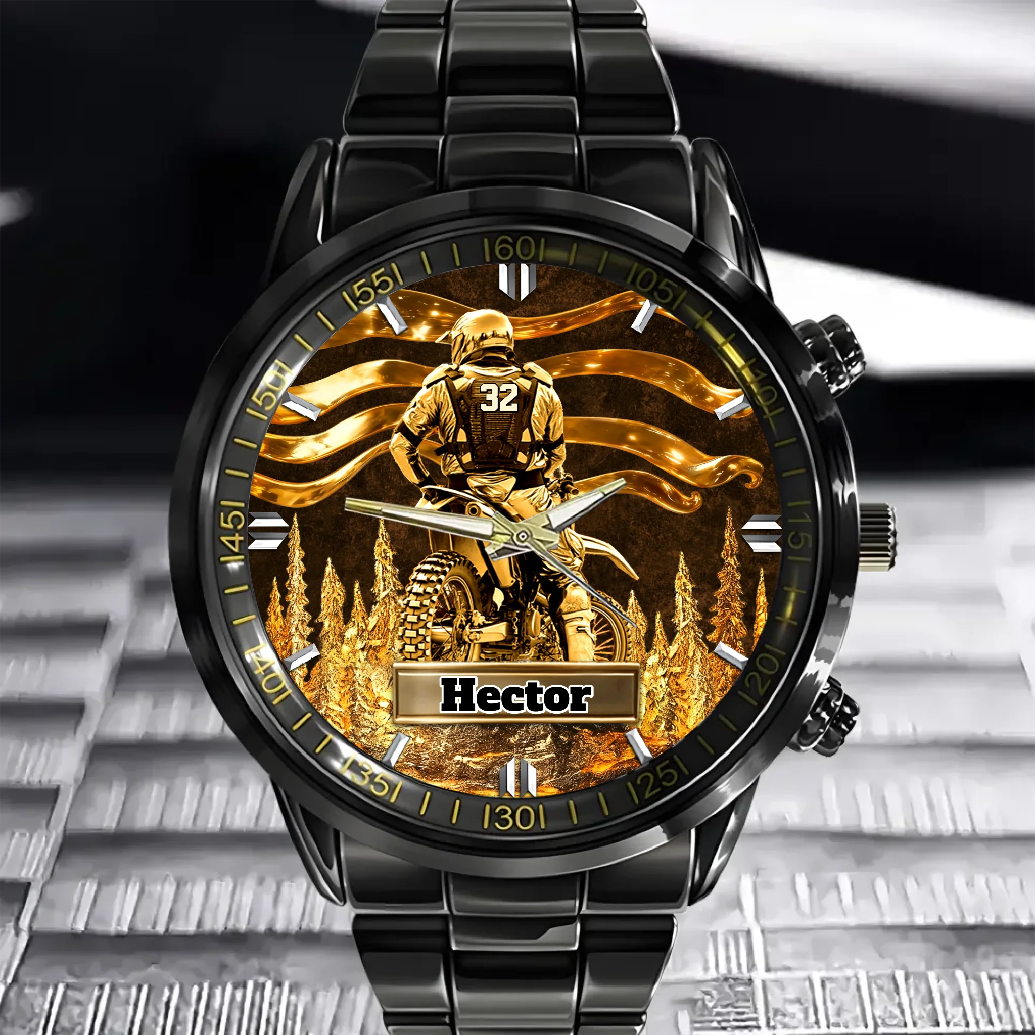 Customized Motocross Racer Watch - Personalized Name - Gift For Motocross Racers, Lovers