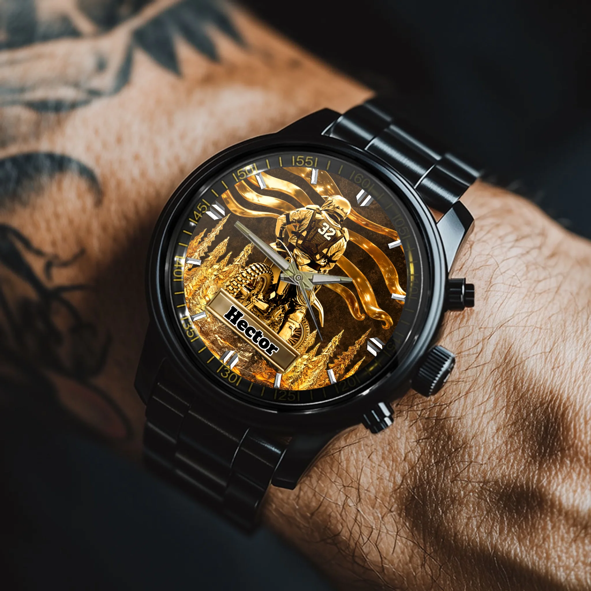 Customized Motocross Racer Watch - Personalized Name - Gift For Motocross Racers, Lovers