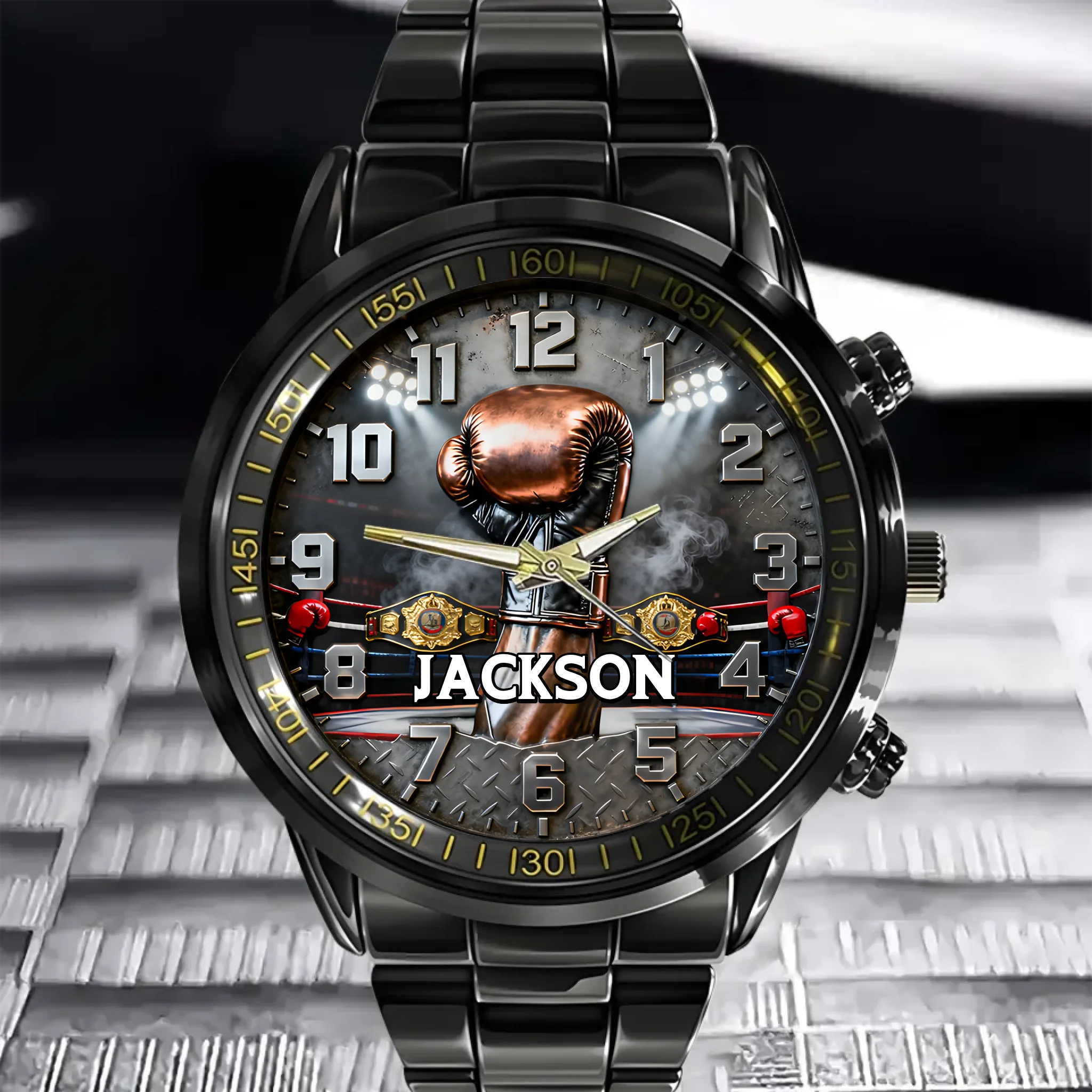 🥊Customized Boxing Gear Themed Watch - Personalized Text/Name/Year - Commemorative Gift For Boxer