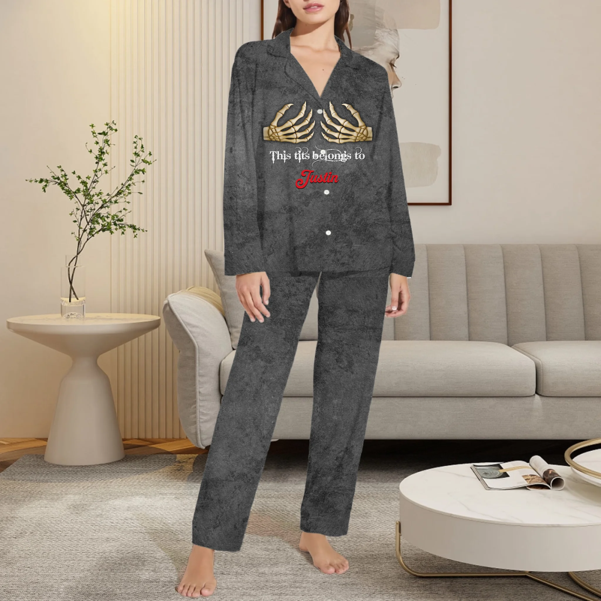 This Ass/Tits Belongs To Him Customized Pajama - Personalized Color And Name Fun Pajamas – A Unique Gift for Her