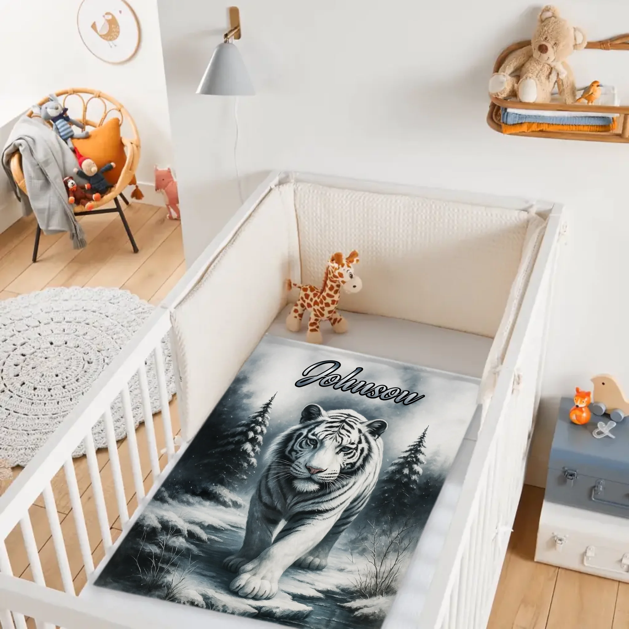 Customized Forest Tiger Blanket - Personalized Name - Gift For Tiger Lovers