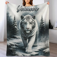 Customized Forest Tiger Blanket - Personalized Name - Gift For Tiger Lovers
