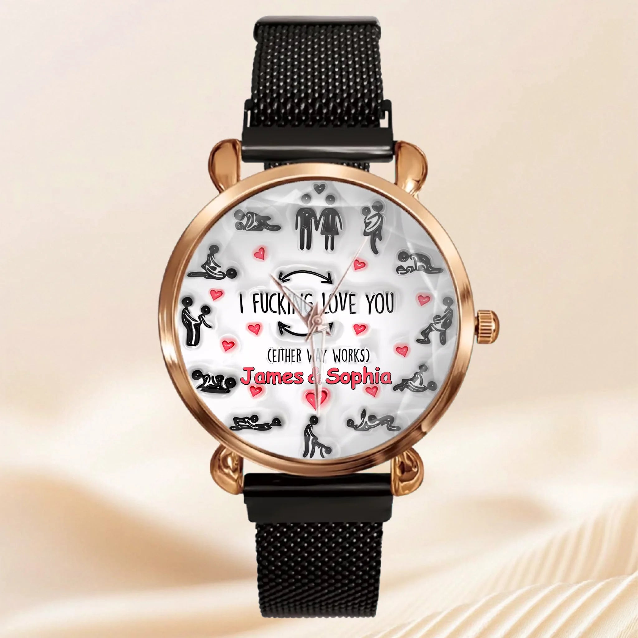 I Love You - Personalized Watch for Couple - Anniversary Gift,Gift for Him/Her