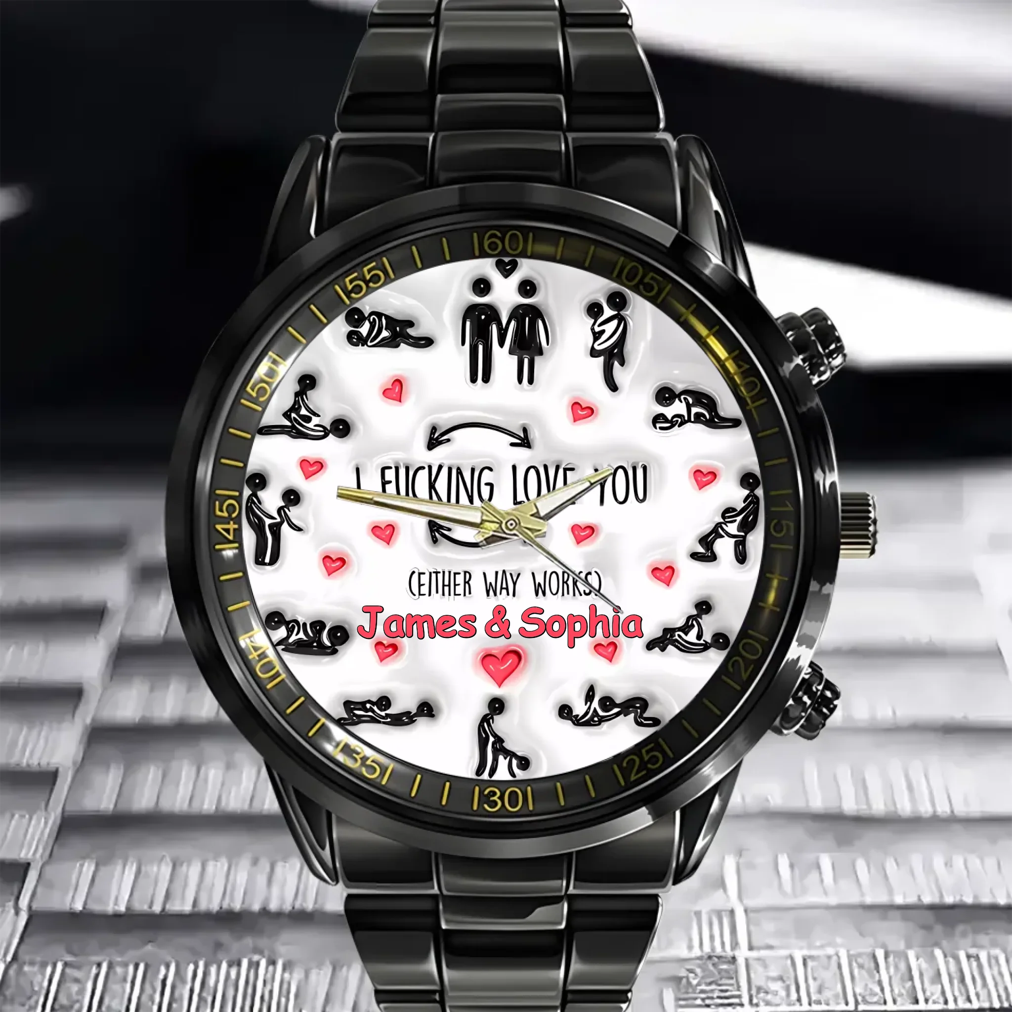 I Love You - Personalized Watch for Couple - Anniversary Gift,Gift for Him/Her