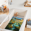 🦕Custom Jurassic World Blanket – Personalized Name - A Gift For Kids, Dinosaur Lovers