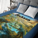 🦕Custom Jurassic World Blanket – Personalized Name - A Gift For Kids, Dinosaur Lovers