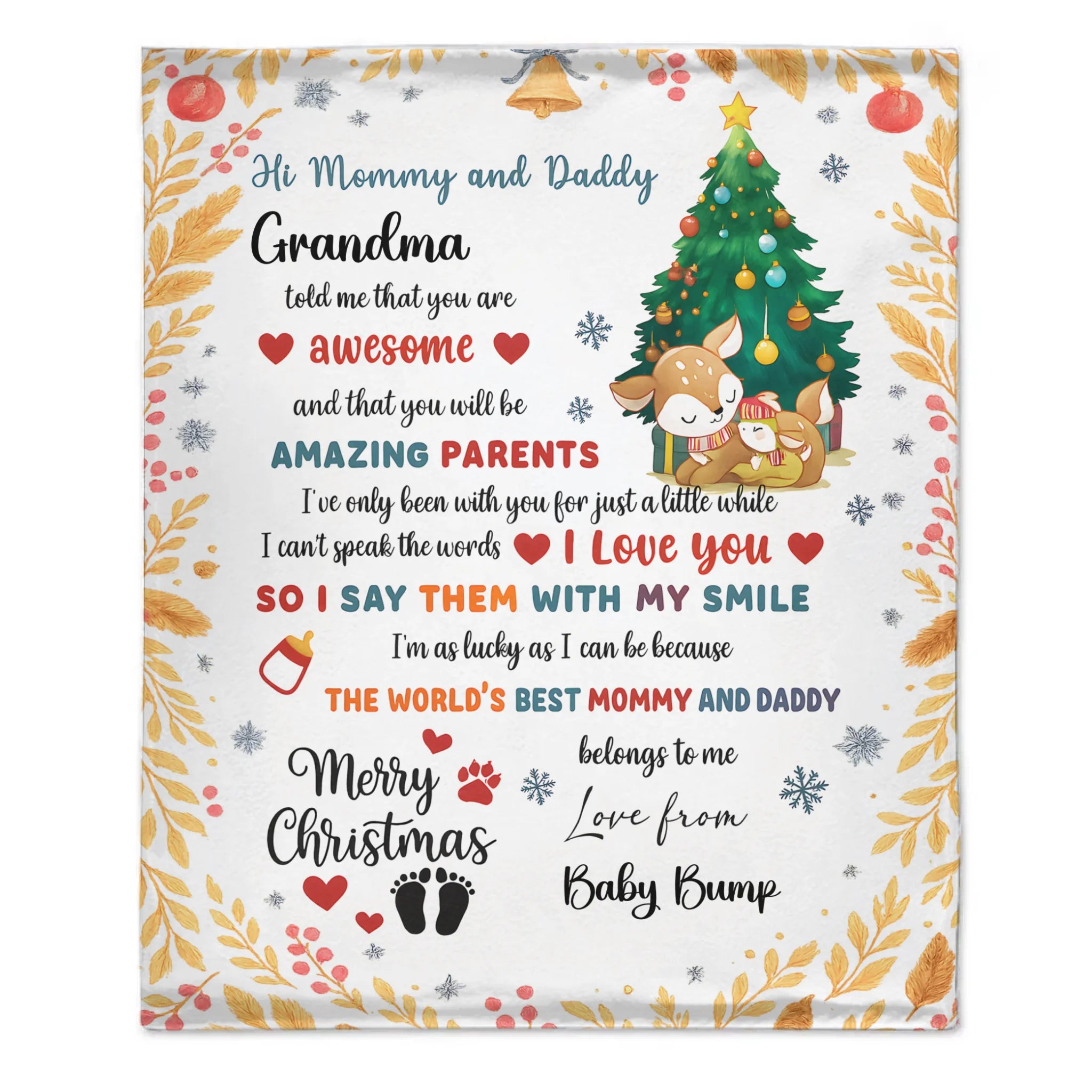 Baby Dear We Love You Custom Blanket – Personalized Names - A Gift For Baby, Kids, Children