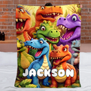 Customized Cute Dinosaur Blanket - Personalized Name - Gift For Kids, Children-SDG