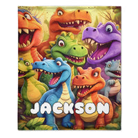 Customized Cute Dinosaur Blanket - Personalized Name - Gift For Kids, Children-SDG
