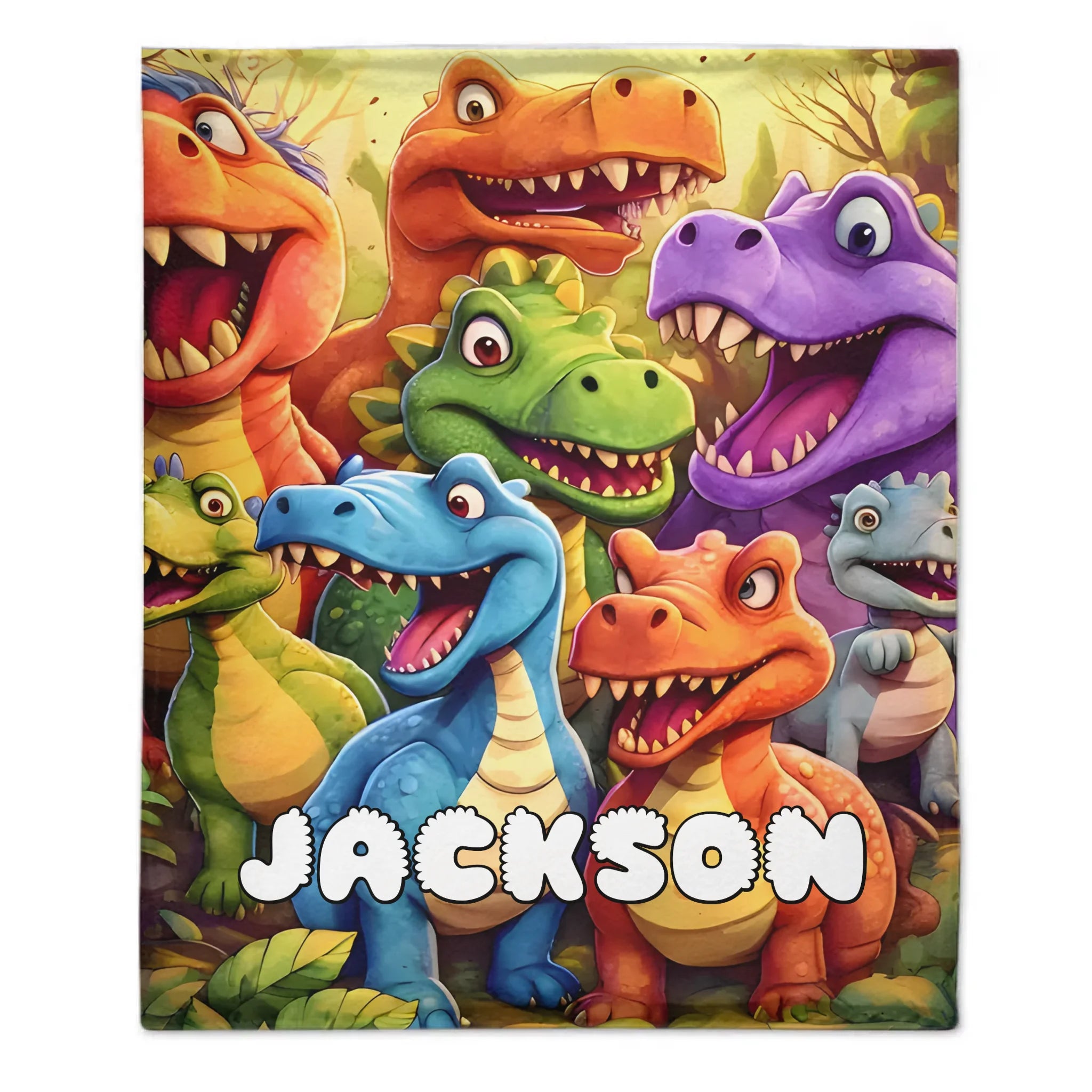 Customized Cute Dinosaur Blanket - Personalized Name - Gift For Kids, Children-SDG