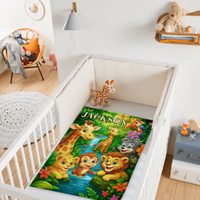 🌳Customized Animal Jungle Blanket - Personalized Name - Gift For Kids, Children - SDG