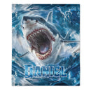 Custom Shark Blanket – Personalized Realistic Ocean Shark Throw – Gift for Boys