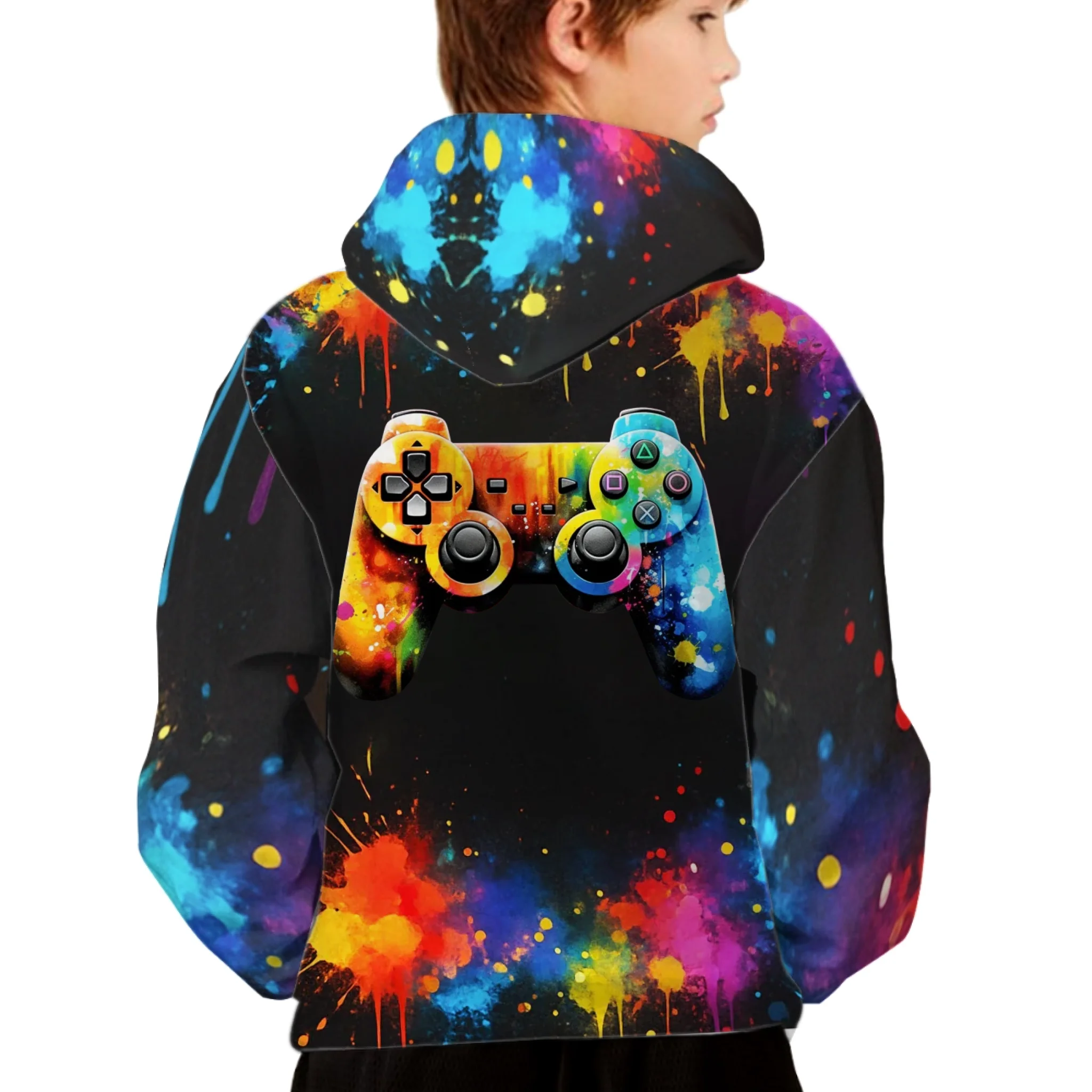 Colorful Game Controller Customized Clothing - Personalized Name - Gift for Kids, Children
