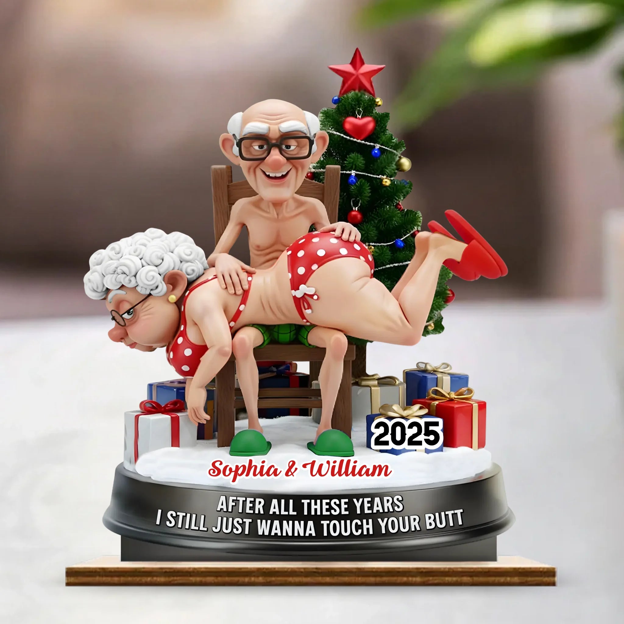 "After All These Years I Still Wanna Touch Your Butt" Custom Wooden Ornaments– Personalized Name Wooden Plaque - Gift For Couples