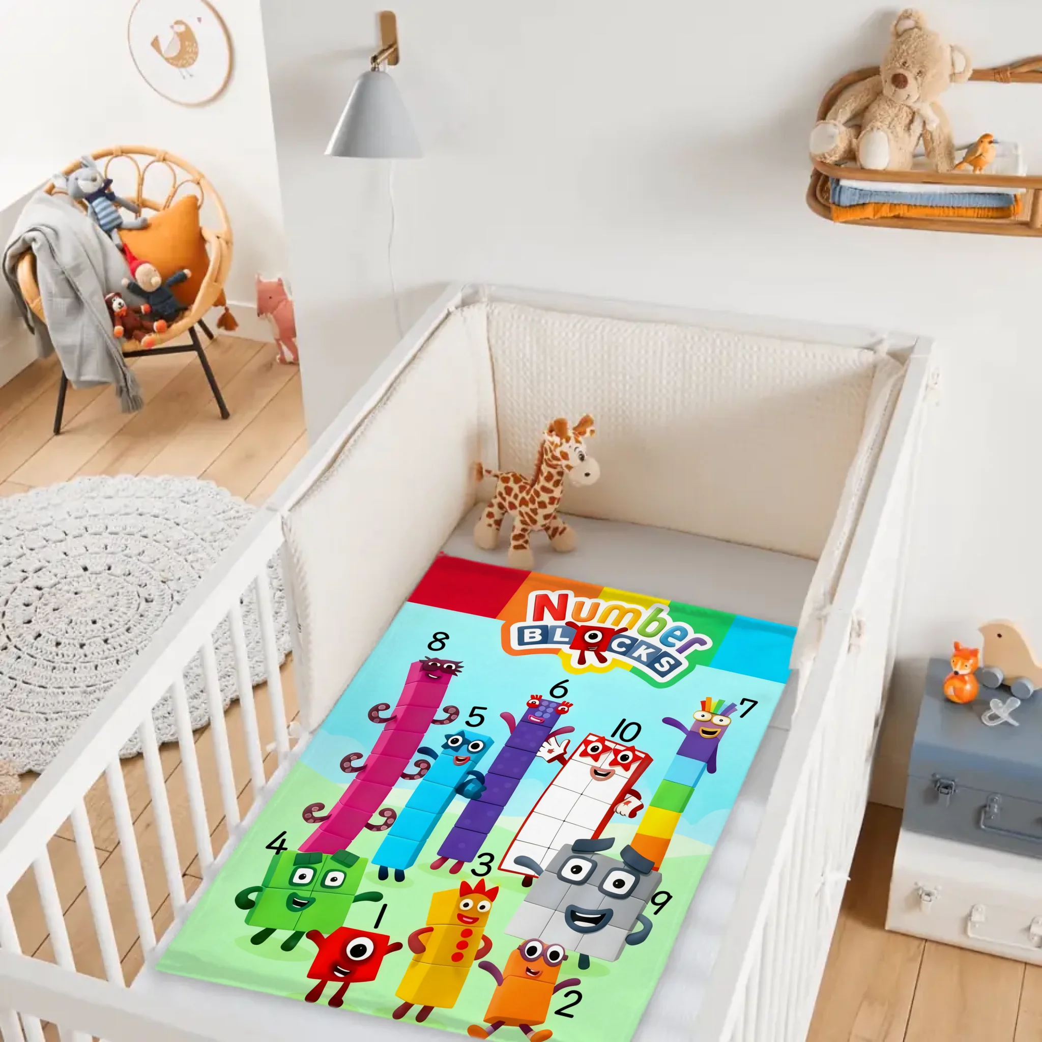 Number Blocks Blanket – Fun Counting Blanket for Kids – Educational Gift for Boys & Girls