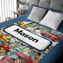 Custom Fire Dog Rescue Blanket – Personalized Firefighter Blanket – Gift for Kids