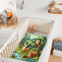 Custom Forest Animals Blanket – Personalized Woodland Animal Throw – Gift for Kids