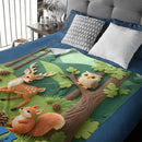 Custom Forest Animals Blanket – Personalized Woodland Animal Throw – Gift for Kids
