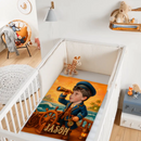 Custom Captain Adventure Blanket – Personalized Nautical Throw – Gift for Kids