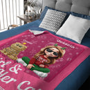 A Girl/Boy & Her/His Cats Has Unbreakable Bond Custom Blanket - Personalized Cartoon Characters - Christmas Gift For Cat Lovers